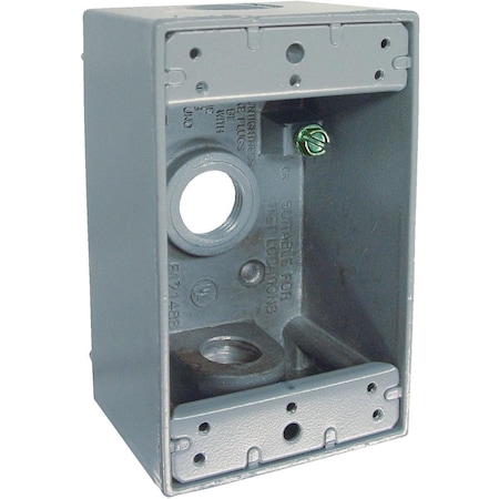 Bell Electrical Box, 18.3 cu in, Outlet Box Type, 1 Gang, Aluminum, Rectangular Shape 5320-5